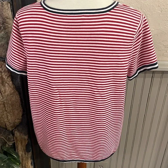 Christopher & Banks Red and White Boxy Short Sleeve Tee - Picture 3 of 5